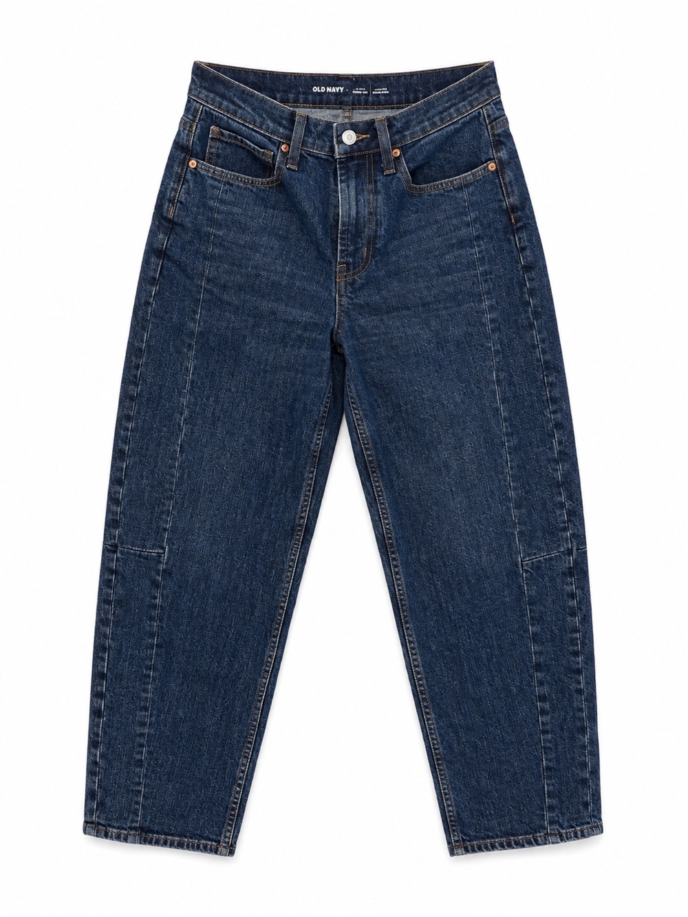 Old Navy Women's Dark Blue High-Rise Barrell Jeans